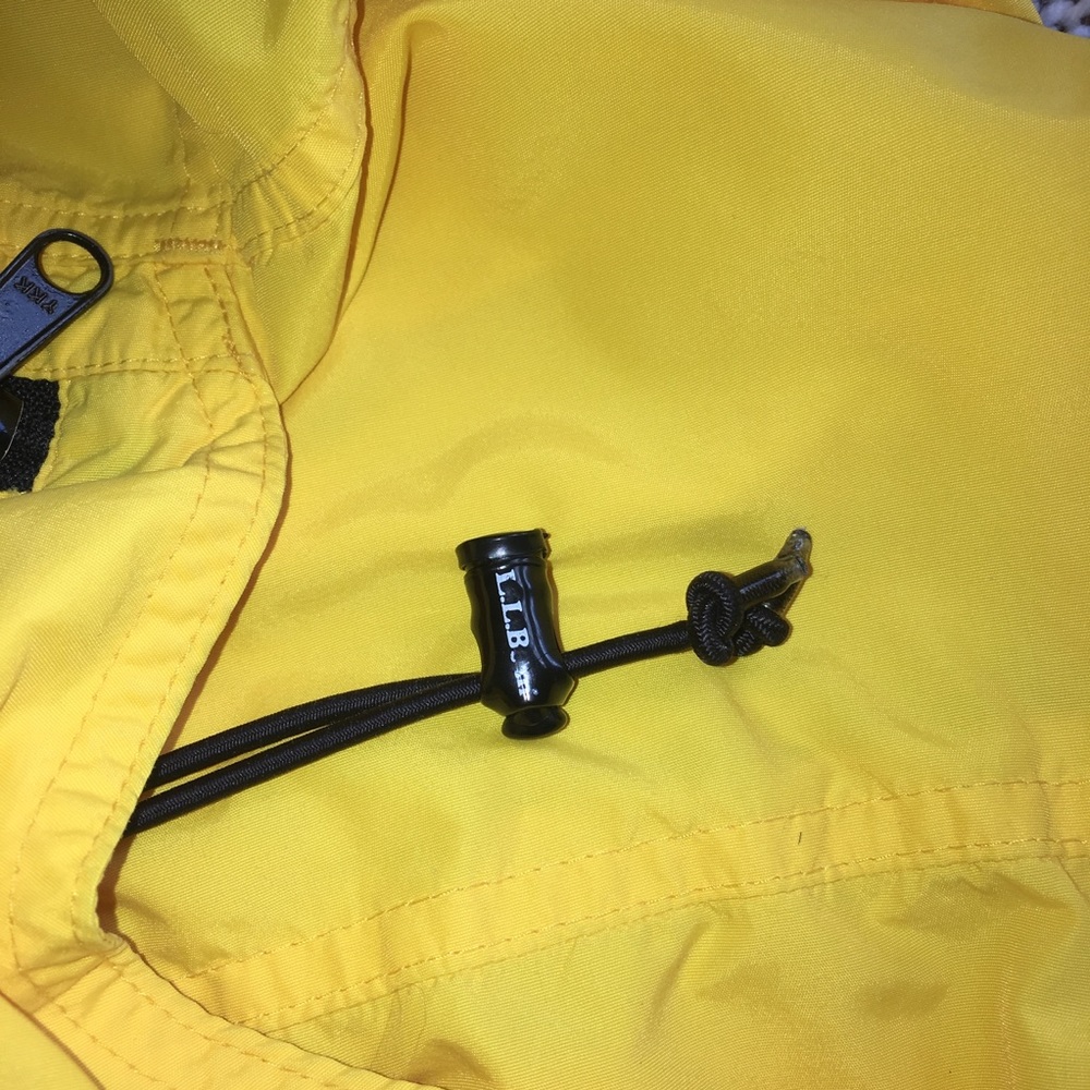 Vintage LL Bean Yellow Anorak Raincoat Sz Large - Picture 3 of 8